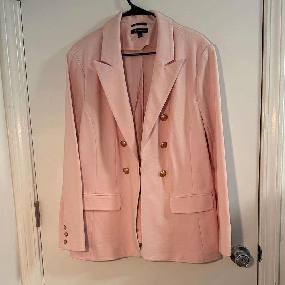 LANE BRYANT The Blazer with Gold Buttons, Pink, 20